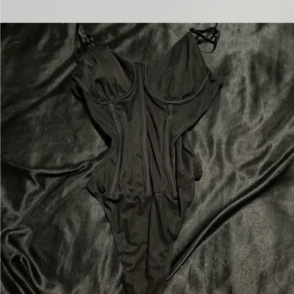 Rue21 Black Bodysuit with Strappy Design